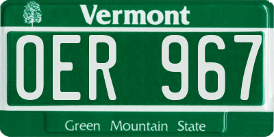 VT license plate OER967