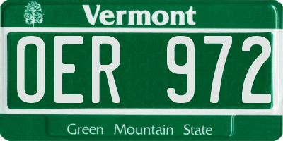 VT license plate OER972