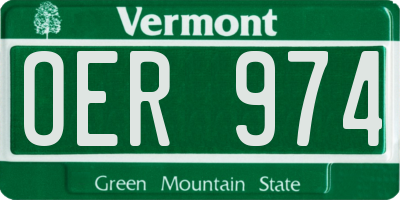 VT license plate OER974