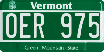 VT license plate OER975