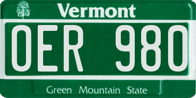 VT license plate OER980