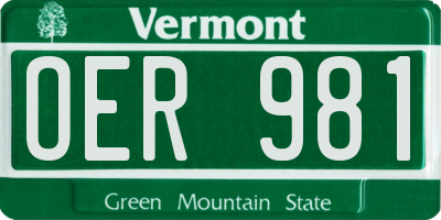 VT license plate OER981