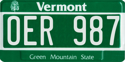 VT license plate OER987