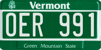 VT license plate OER991