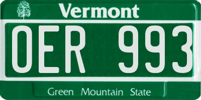 VT license plate OER993