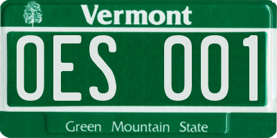 VT license plate OES001