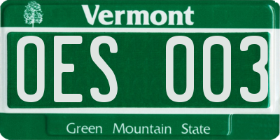 VT license plate OES003