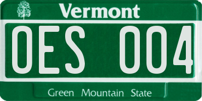 VT license plate OES004