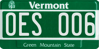 VT license plate OES006