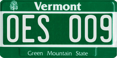 VT license plate OES009