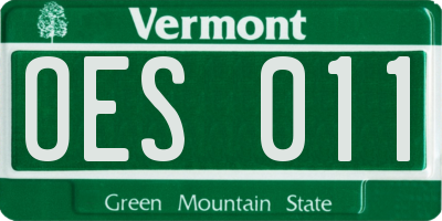 VT license plate OES011