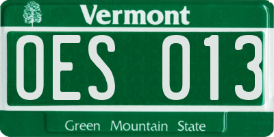 VT license plate OES013