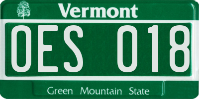VT license plate OES018