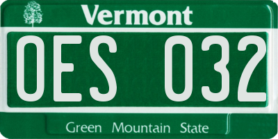 VT license plate OES032