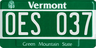 VT license plate OES037