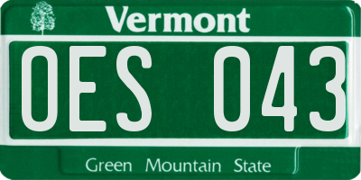 VT license plate OES043