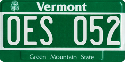 VT license plate OES052