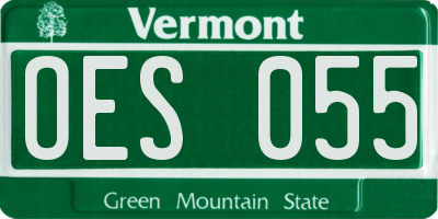 VT license plate OES055