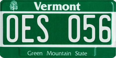 VT license plate OES056