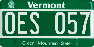 VT license plate OES057
