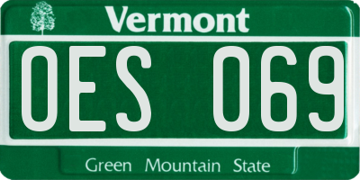 VT license plate OES069