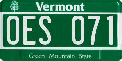 VT license plate OES071