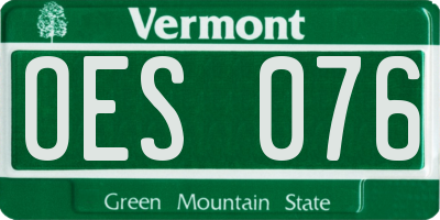 VT license plate OES076