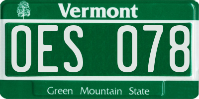 VT license plate OES078