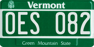 VT license plate OES082