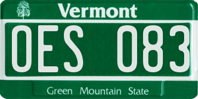VT license plate OES083