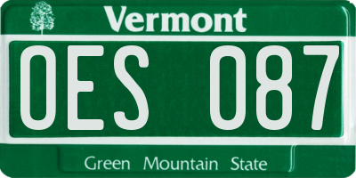 VT license plate OES087