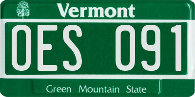 VT license plate OES091