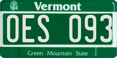 VT license plate OES093