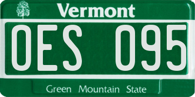 VT license plate OES095