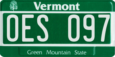 VT license plate OES097