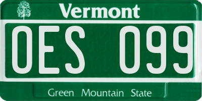 VT license plate OES099