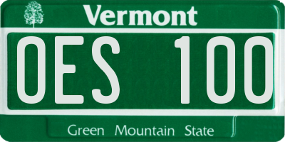 VT license plate OES100