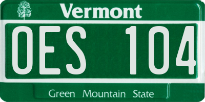 VT license plate OES104