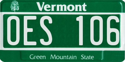 VT license plate OES106
