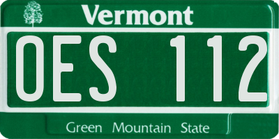 VT license plate OES112