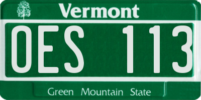 VT license plate OES113