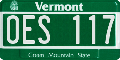VT license plate OES117