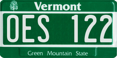 VT license plate OES122