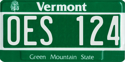 VT license plate OES124