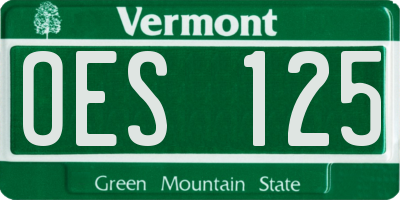 VT license plate OES125