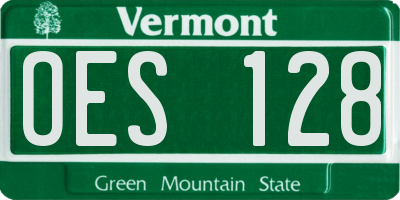 VT license plate OES128