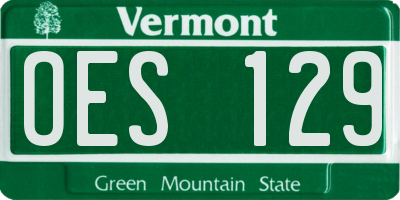 VT license plate OES129