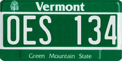 VT license plate OES134
