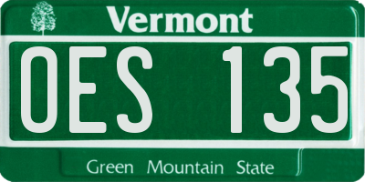 VT license plate OES135