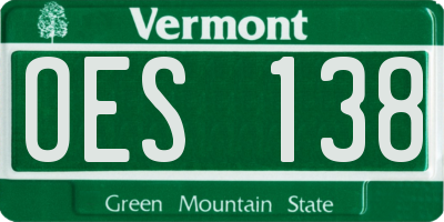 VT license plate OES138